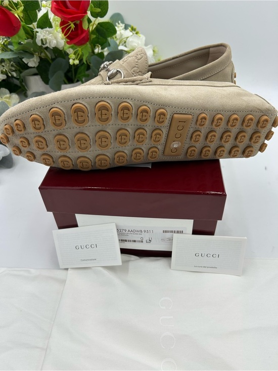 Men\'s Gucci, GG  embossed suede driver loafers size 11 fits 12 US made in Italy main image 9